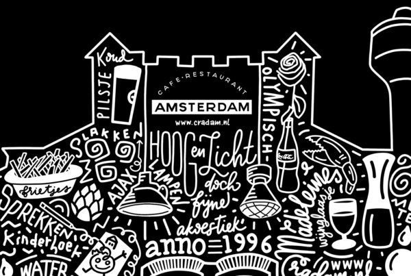 Café Restaurant Amsterdam illustrated Identity