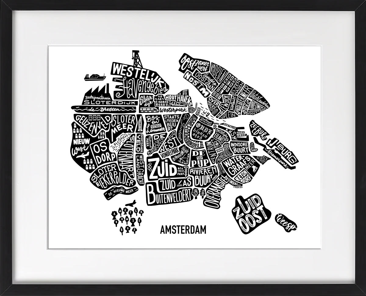 Typographic Amsterdam Map